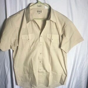 Men's Beige Short Sleeve Shirt